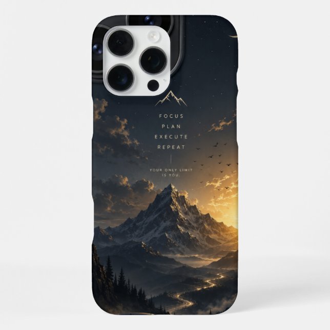 Coque iPhone Se concentrer Planifier Exécuter Répéter – Motivat (Verso)