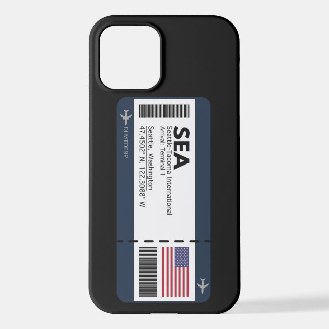 Coque iPhone SEA Seattle Boarding Pass - USA Ticket (Verso)