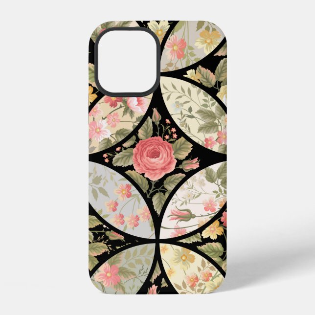 Coque iPhone seamless patchwork floral pattern (Verso)