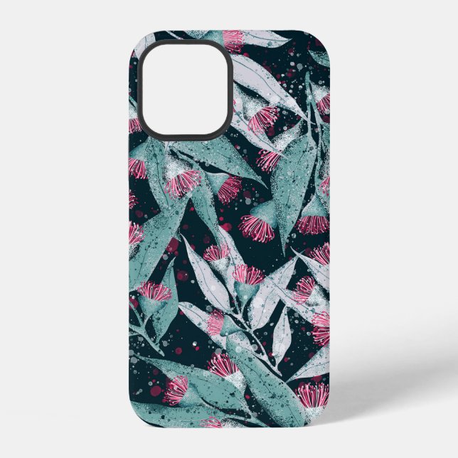 Coque iPhone Seamless pattern with eucalyptus leaves and flower (Verso)