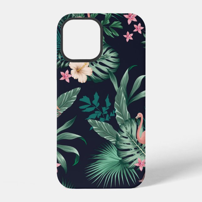 Coque iPhone  seamless tropical pattern with lush foliage, flow (Verso)