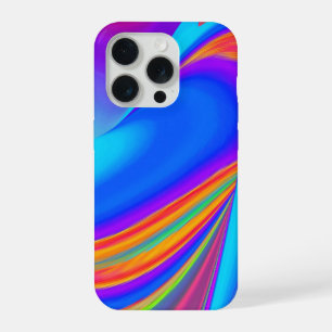 Coque iPhone 15 Pro Sensation estivale, Arc-en-ciel 3D abstrait