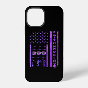 Coque iPhone 12 Sensibilisation à Alzheimer Foi Espoir Amour Viole