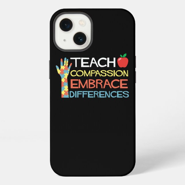 Coque iPhone Sensibilisation à l'autisme Enseigner la compassio (Verso)