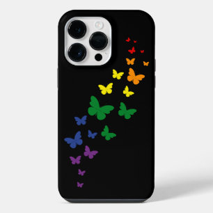 Coque Pour Pour iPhone 14 Pro Max Sentier arc-en-ciel papillon LGBTQ