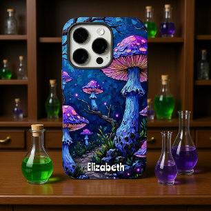 Coque iPhone 16 Pro Sentier de champignons au clair de lune