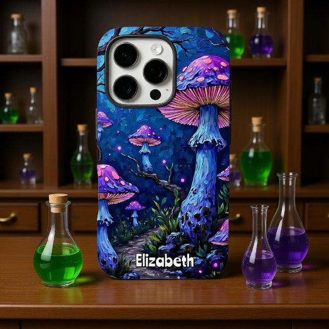 Coque iPhone Sentier de champignons au clair de lune (Créateur téléchargé)
