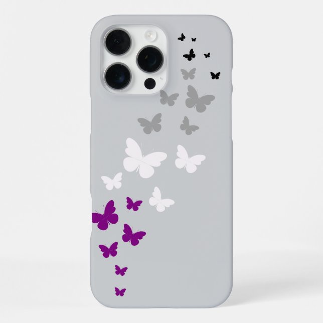 Coque iPhone Sentier de papillons de la fierté asexuée (Verso)