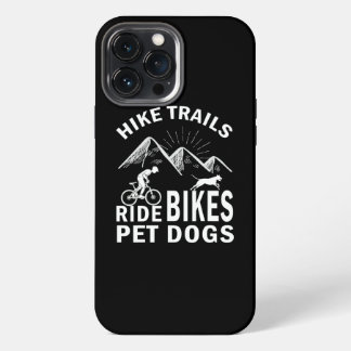 Etui iPhone 13 Pro Max Sentiers de randonnée pour hommes Vélo Chiens de c