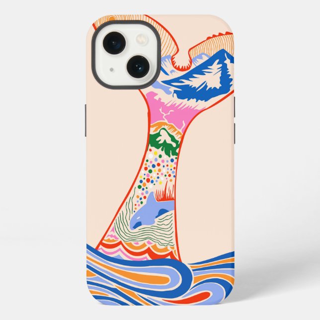 Coque iPhone Sentiment Bleu, Nuances de Bleu (Verso)
