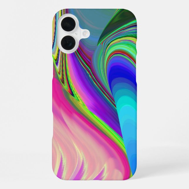 Coque iPhone Sentiment d'été, Arc-en-ciel 3D abstrait (Verso)