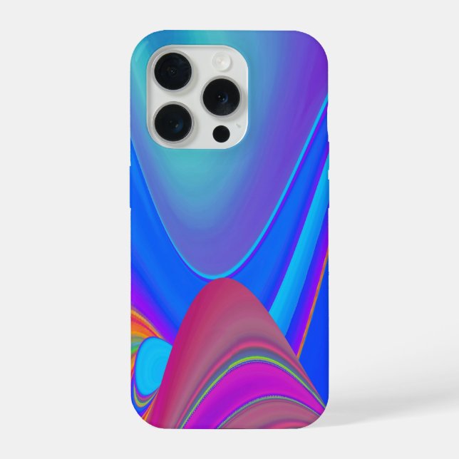 Coque iPhone Sentiment d'été, Arc-en-ciel 3D abstrait (Verso)