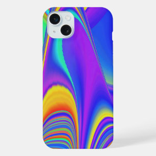 Coque iPhone 15 Plus Sentiment d'été, Arc-en-ciel 3D abstrait
