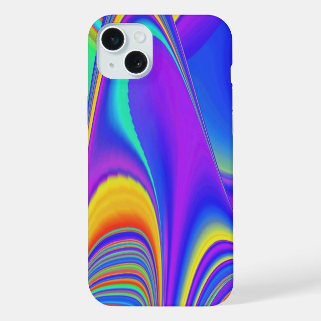 Coque iPhone Sentiment d'été, Arc-en-ciel 3D abstrait (Verso)