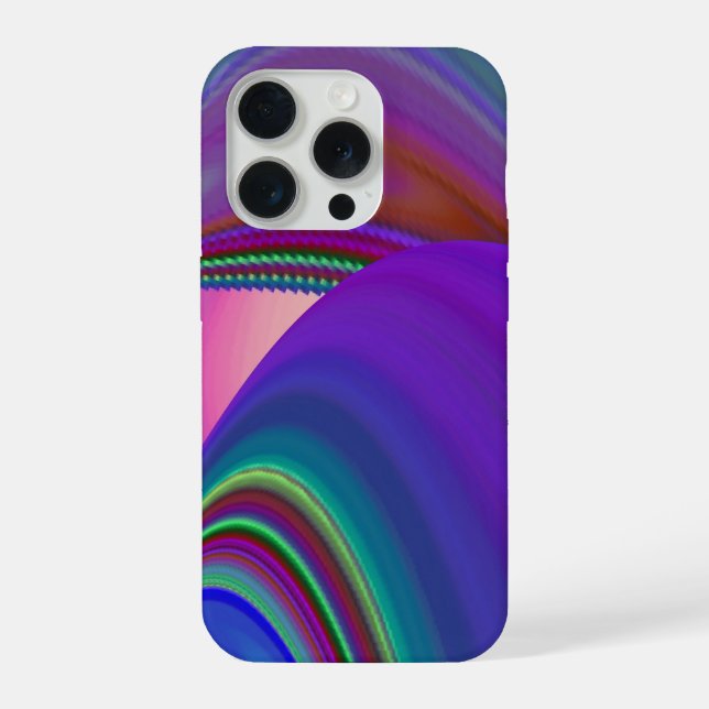 Coque iPhone Sentiment d'été, Arc-en-ciel 3D abstrait (Verso)