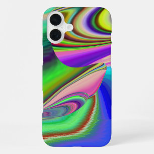Coque iPhone 16 Plus Sentiment d'été, Arc-en-ciel 3D abstrait