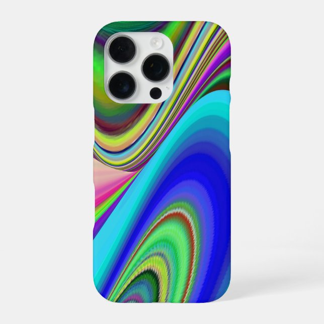 Coque iPhone Sentiment d'été, Arc-en-ciel 3D abstrait (Verso)