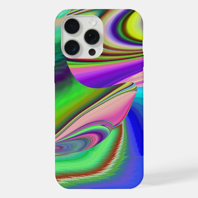 Coque iPhone Sentiment d'été, Arc-en-ciel 3D abstrait (Verso)