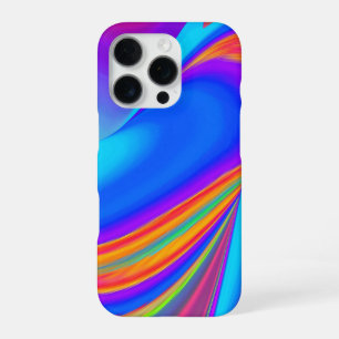 Coque iPhone 16 Pro Sentiment d'été, Arc-en-ciel 3D abstrait