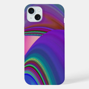 Coque iPhone 15 Plus Sentiment d'été, Arc-en-ciel 3D abstrait