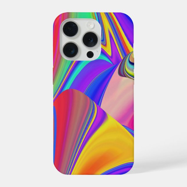 Coque iPhone Sentiment d'été, Arc-en-ciel abstrait 3D (Verso)