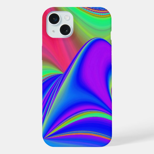 Coque iPhone Sentiment d'été, Arc-en-ciel abstrait 3D (Verso)