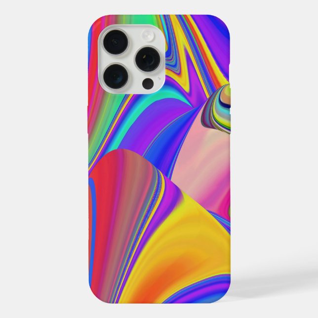 Coque iPhone Sentiment d'été, Arc-en-ciel abstrait 3D (Verso)