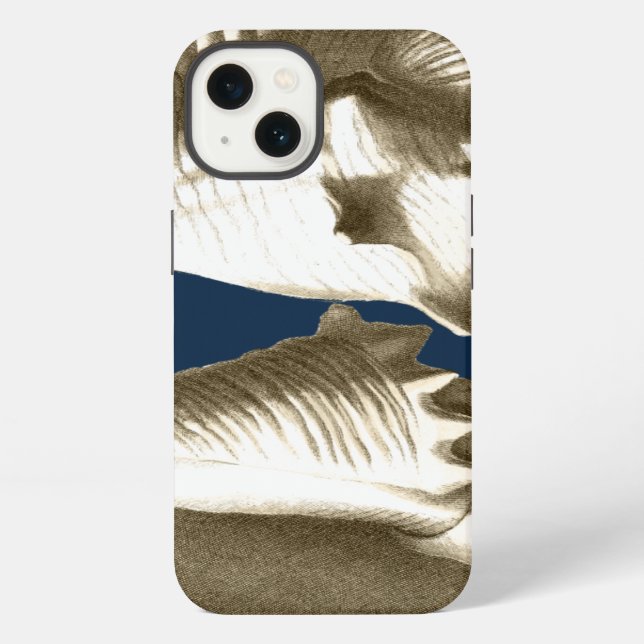 Coque iPhone Sepia Conch Seashells (Verso)