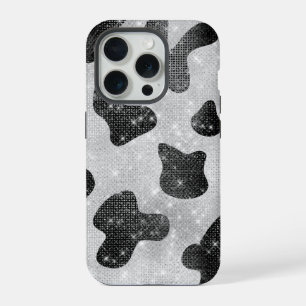 Coque iPhone 15 Pro Séquins de Parties scintillant brillant noir brill