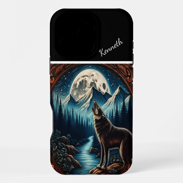 Coque iPhone Serenade au clair de lune de Wolf (Verso)