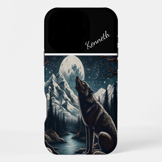Coque iPhone Sérénade au clair de lune du loup (Verso)