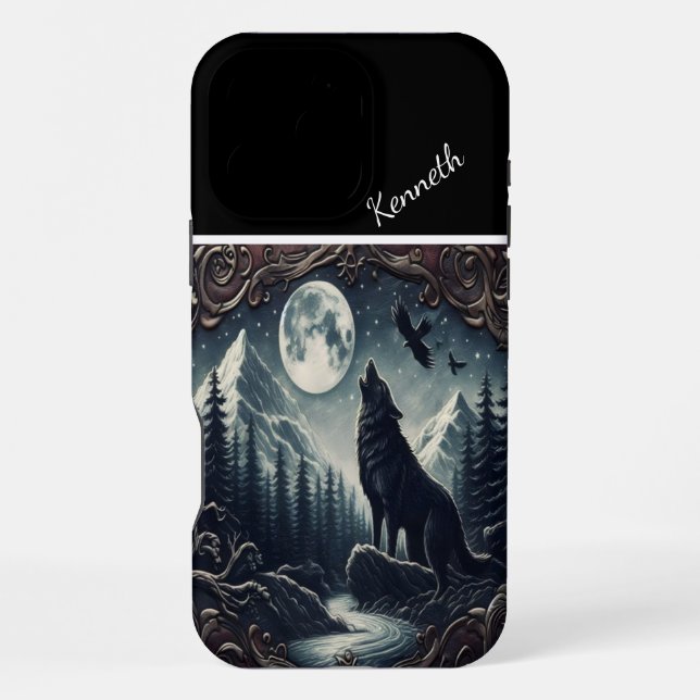 Coque iPhone Sérénade au clair de lune du loup (Verso)