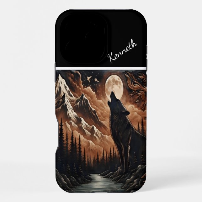 Coque iPhone Sérénade au clair de lune du loup (Verso)