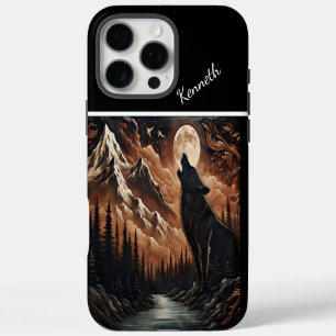 Coque iPhone 16 Pro Max Sérénade au clair de lune du loup