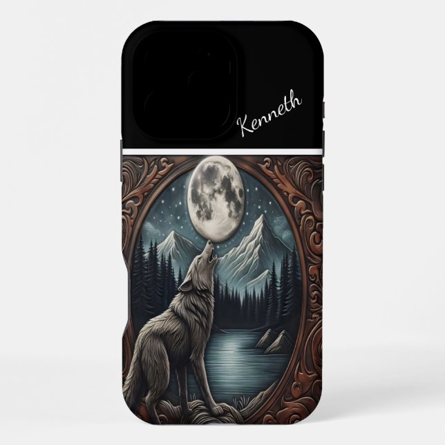 Coque iPhone Sérénade au clair de lune du loup (Verso)