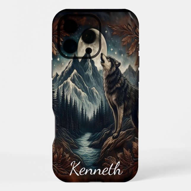 Coque iPhone Sérénade au clair de lune du loup (Verso)