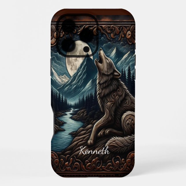 Coque iPhone Sérénade au clair de lune du loup (Verso)