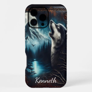 Coque iPhone 16 Pro Max Sérénade au clair de lune du loup