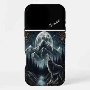 Coque iPhone 16 Pro Max Sérénade au clair de lune du loup