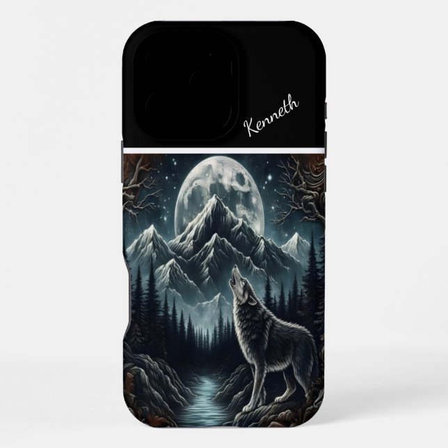 Coque iPhone Sérénade au clair de lune du loup (Verso)