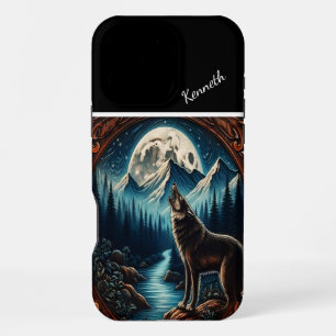 Coque iPhone 16 Pro Max Sérénade au clair de lune du loup