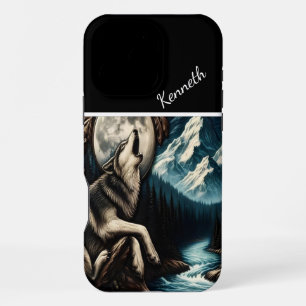 Coque iPhone 16 Pro Max Sérénade au clair de lune du loup