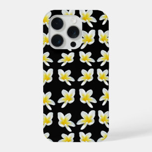 Coque iPhone 15 Pro Sérénade printanière : Frangipaniers jaunes sur fo