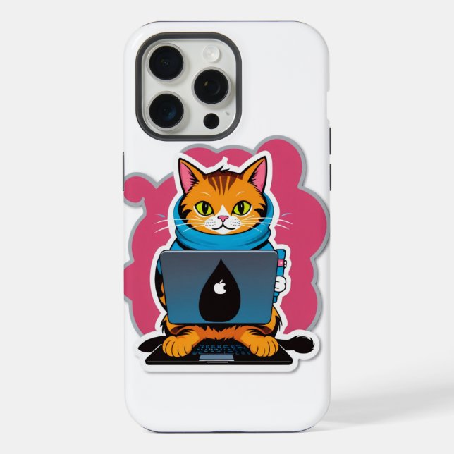 Coque iPhone Série Chat Geek (Verso)