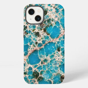 Etui iPhone 13 Série Gemstone - Mosaïque turquoise détaillée