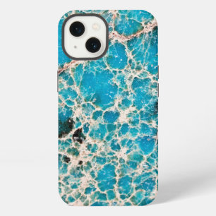 Etui iPhone 13 Série Pierres Précieuses - Carte de route turquois