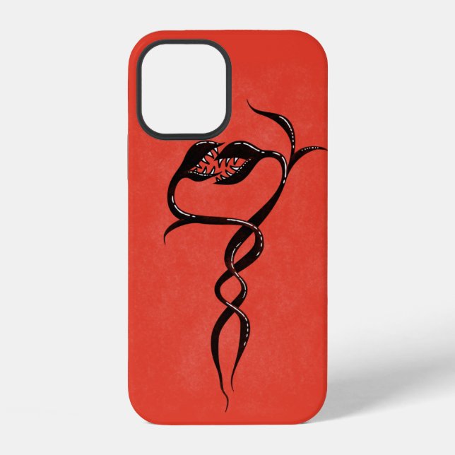 Coque iPhone Serpent maléfique rouge créature fantastique gothi (Verso)