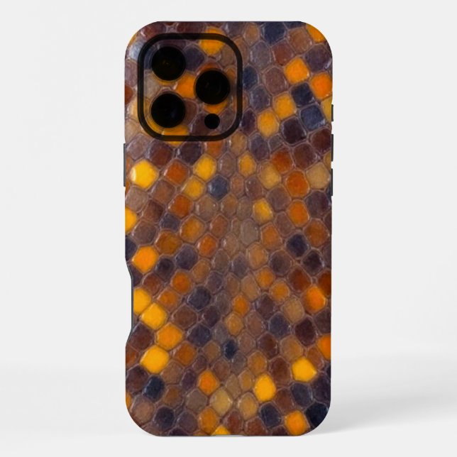 Coque iPhone Serpent Shield : Brown & Gold Edition (Verso)