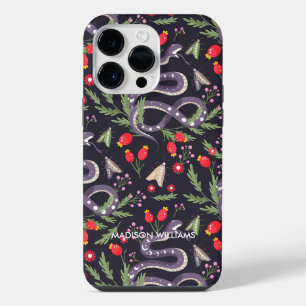 Coque Pour Pour iPhone 14 Pro Max Serpent Violet Fantaisiste & Botanique – Personnal