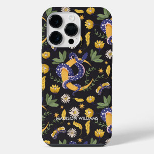 Coque Pour Pour iPhone 14 Pro Max Serpent Violet Fantaisiste & Botanique – Personnal